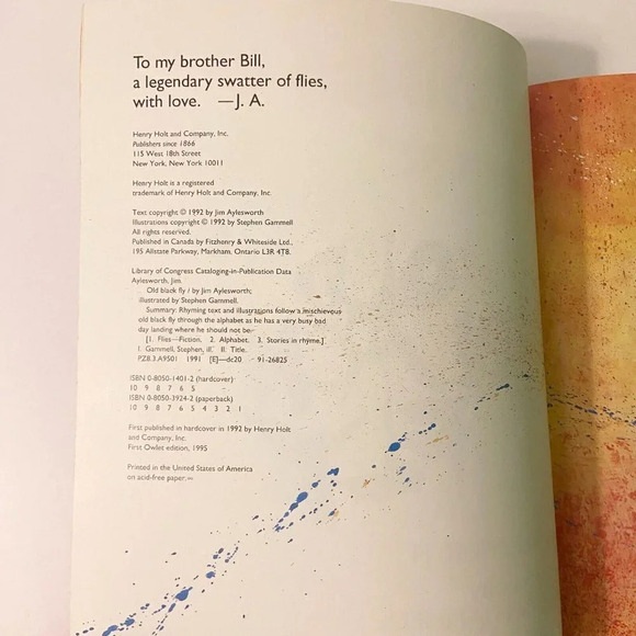 Vintage 1995  Old Black Fly Jim Aylesworth First Owlet Edition - Picture 5 of 12